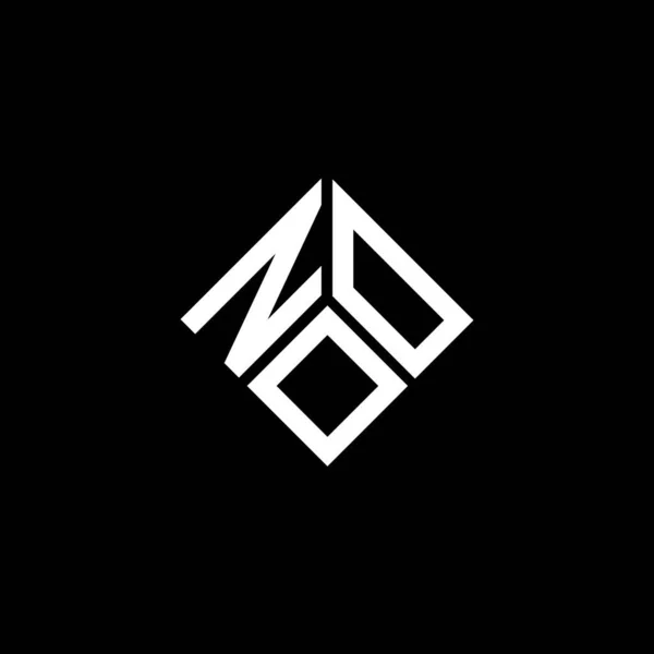 Noo Design Logotipo Carta Fundo Preto Noo Iniciais Criativas Conceito — Vetor de Stock