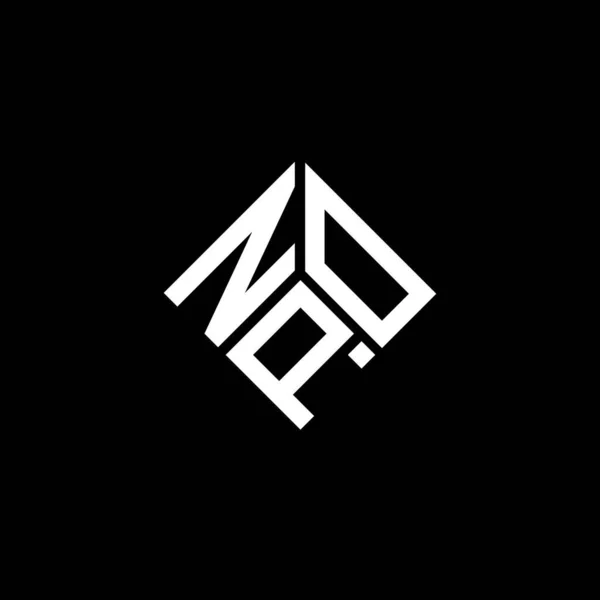 Siyah Arka Planda Npo Harf Logosu Tasarımı Npo Yaratıcı Harflerin — Stok Vektör