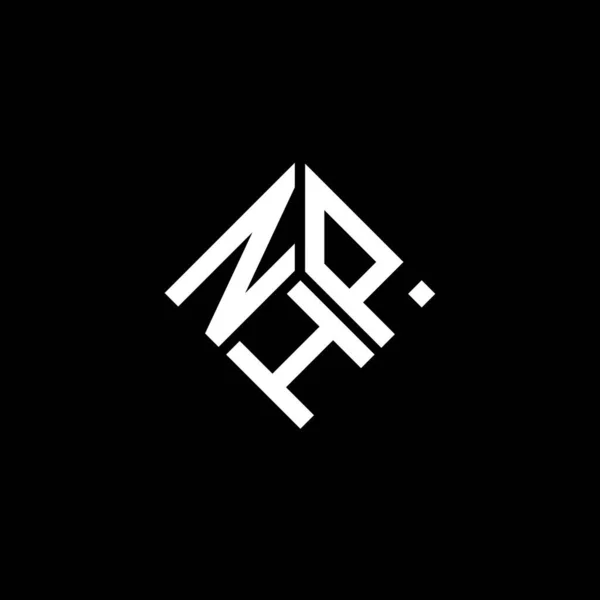 Σχεδιασμός Λογότυπου Γραμμάτων Nhp Μαύρο Φόντο Nhp Δημιουργική Αρχικά Γράμμα — Διανυσματικό Αρχείο
