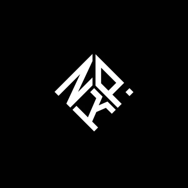 Σχεδιασμός Λογότυπου Γραμμάτων Nkp Μαύρο Φόντο Nkp Δημιουργική Αρχικά Γράμμα — Διανυσματικό Αρχείο