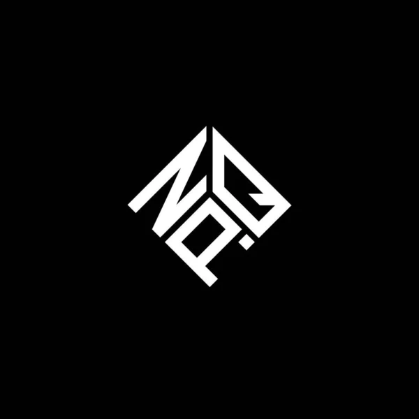 Npq Design Logotipo Carta Fundo Preto Npq Iniciais Criativas Conceito — Vetor de Stock