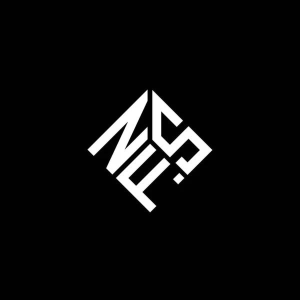 Projekt Logo Litery Nfs Czarnym Tle Kreatywne Inicjały Nfs Koncepcja — Wektor stockowy