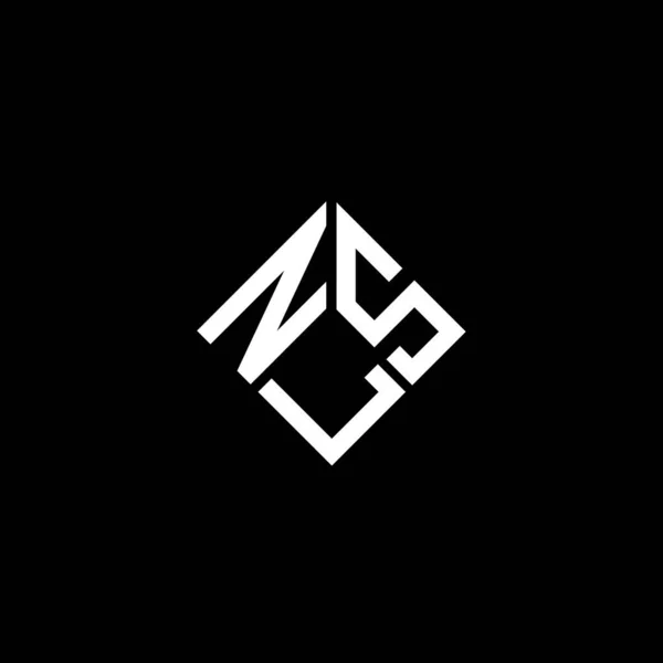 Diseño Del Logotipo Letra Nls Sobre Fondo Negro Nls Iniciales — Vector de stock
