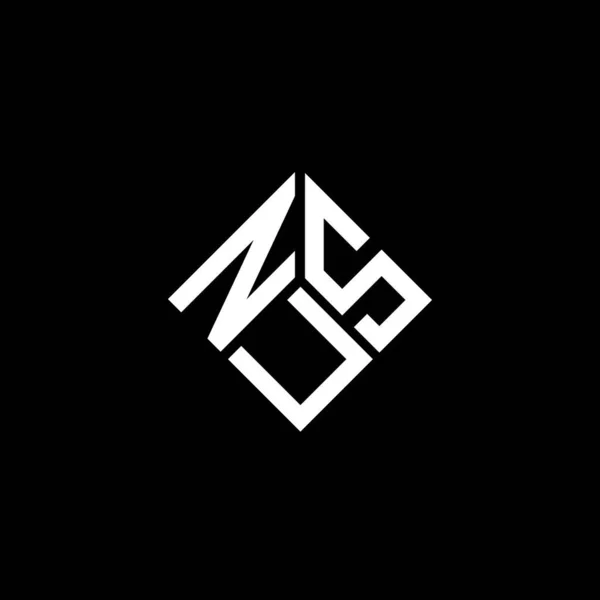 Nus Letter Logo Design Auf Schwarzem Hintergrund Nus Kreative Initialen — Stockvektor