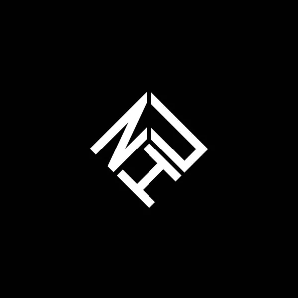 Diseño Del Logotipo Letra Nhu Sobre Fondo Negro Nhu Iniciales — Vector de stock