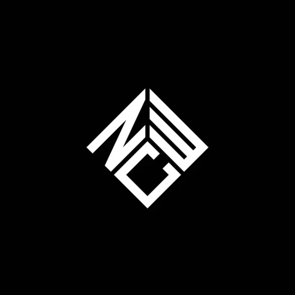 Ncw Lettre Logo Design Sur Fond Noir Ncw Initiales Créatives — Image vectorielle
