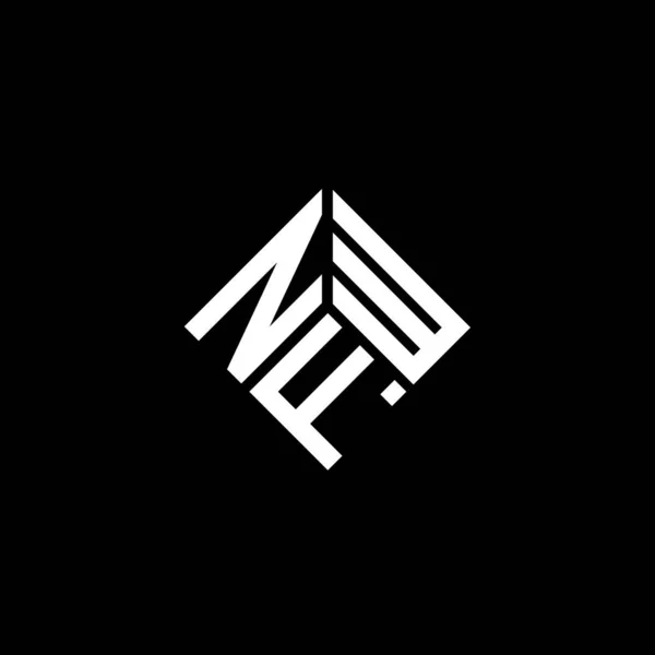 Logo Della Lettera Nfw Sfondo Nero Nfw Creativo Iniziali Lettera — Vettoriale Stock