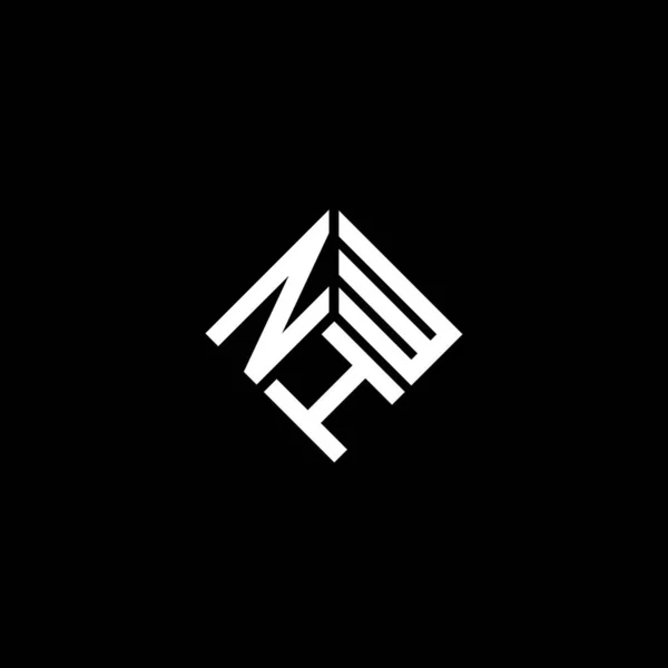 Diseño Del Logotipo Letra Nhw Sobre Fondo Negro Nhw Iniciales — Vector de stock