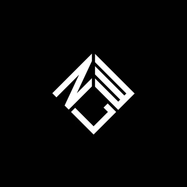 Nlw Logo Ontwerp Zwarte Achtergrond Nlw Creatief Initialen Letter Logo — Stockvector