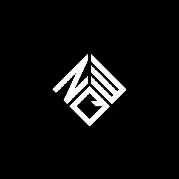 Siyah Arkaplanda Nqw Harf Logosu Tasarımı Nqw Yaratıcı Harflerin Baş — Stok Vektör