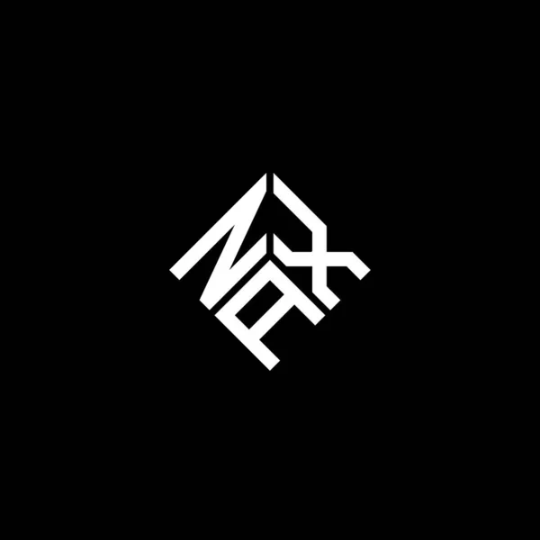 Σχεδιασμός Λογότυπου Γραμμάτων Nax Μαύρο Φόντο Nax Δημιουργική Αρχικά Γράμμα — Διανυσματικό Αρχείο