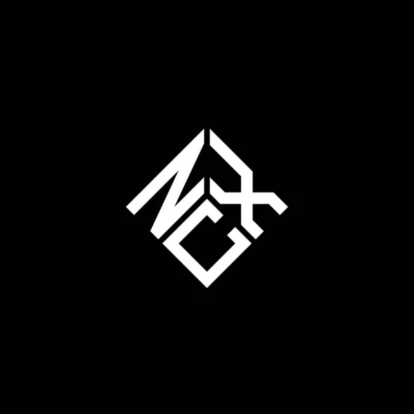 Σχεδιασμός Λογότυπου Γραμμάτων Ncx Μαύρο Φόντο Ncx Δημιουργική Αρχικά Γράμμα — Διανυσματικό Αρχείο
