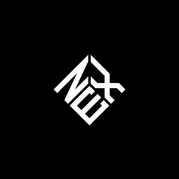 Nex Diseño Del Logotipo Letra Sobre Fondo Negro Nex Iniciales — Vector de stock