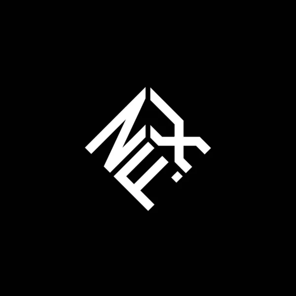 Diseño Del Logotipo Letra Nfx Sobre Fondo Negro Nfx Iniciales — Vector de stock