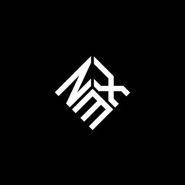 Diseño Del Logo Carta Nmx Sobre Fondo Negro Nmx Iniciales — Vector de stock