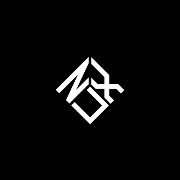 Nux Дизайн Логотипу Літер Чорному Тлі Творчі Ініціали Nux Мають — стоковий вектор