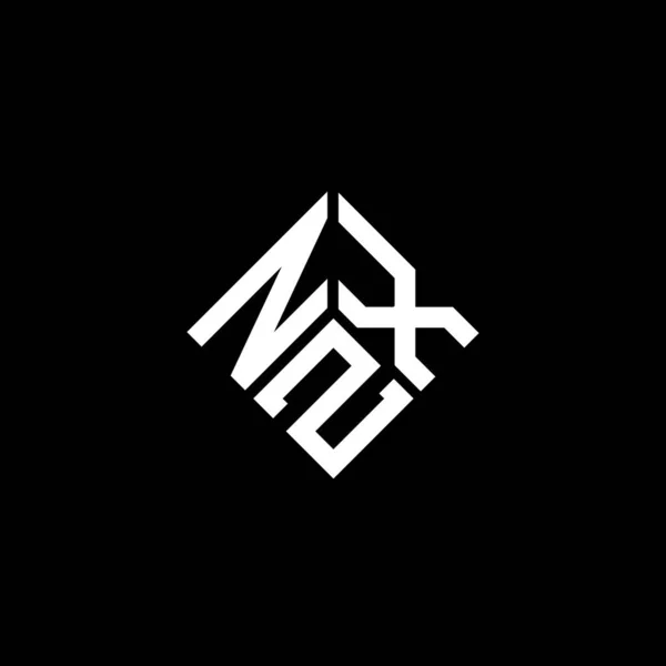 Diseño Del Logotipo Letra Nzx Sobre Fondo Negro Nzx Iniciales — Vector de stock
