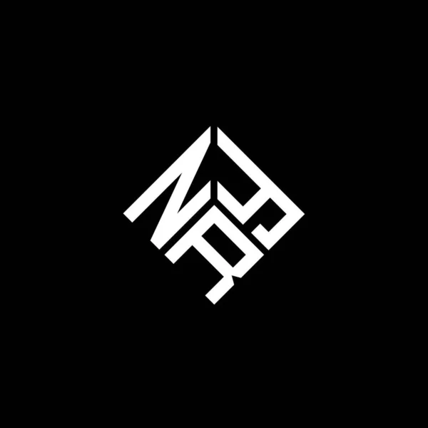 Diseño Del Logotipo Letra Nry Sobre Fondo Negro Nry Iniciales — Vector de stock