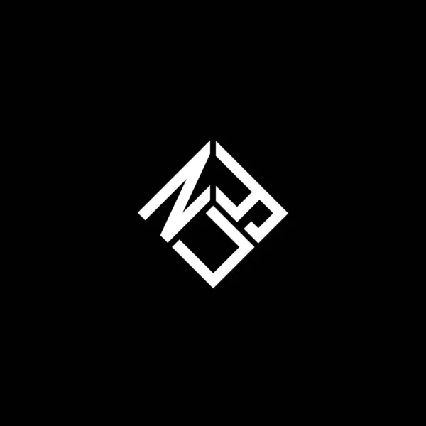 Nuy Bokstav Logotyp Design Svart Bakgrund Nuy Kreativa Initialer Brev — Stock vektor