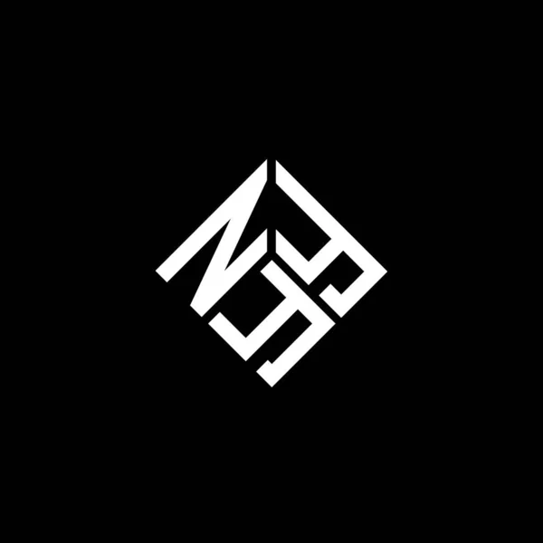 Nyy Bokstav Logotyp Design Svart Bakgrund Nyy Kreativa Initialer Brev — Stock vektor