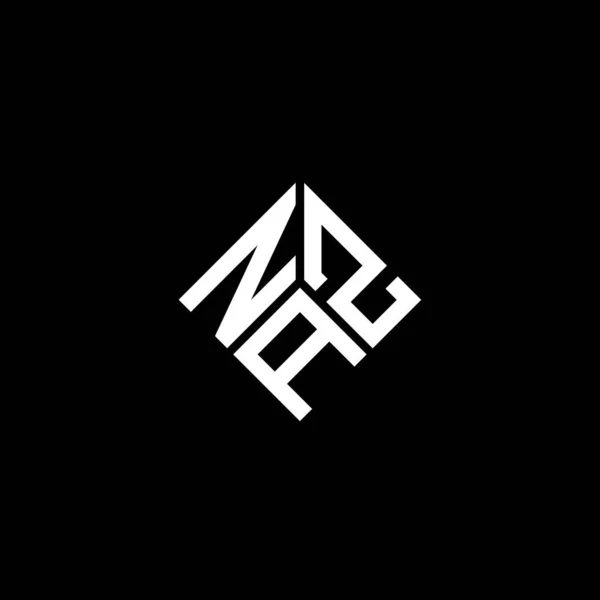 Дизайн Логотипа Наз Черном Фоне Концепция Логотипа Буквенными Инициалами Наза — стоковый вектор