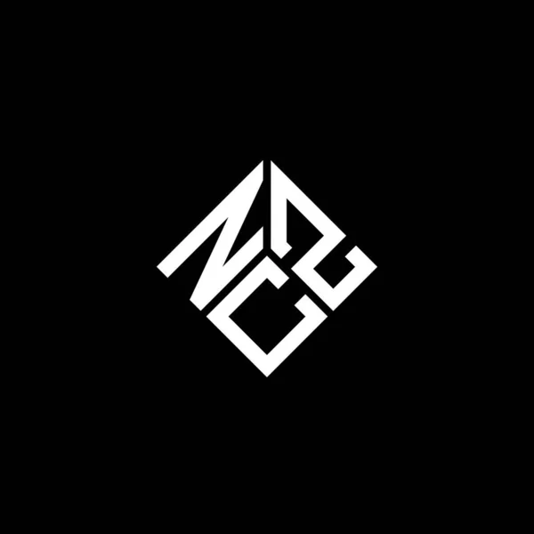 Diseño Del Logotipo Letra Ncz Sobre Fondo Negro Ncz Iniciales — Archivo Imágenes Vectoriales