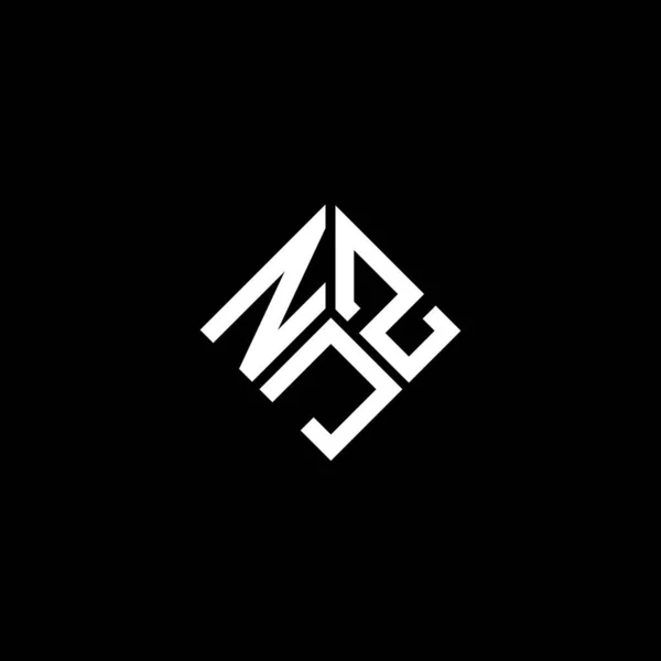 Njz Logo Ontwerp Zwarte Achtergrond Njz Creatieve Initialen Letter Logo — Stockvector