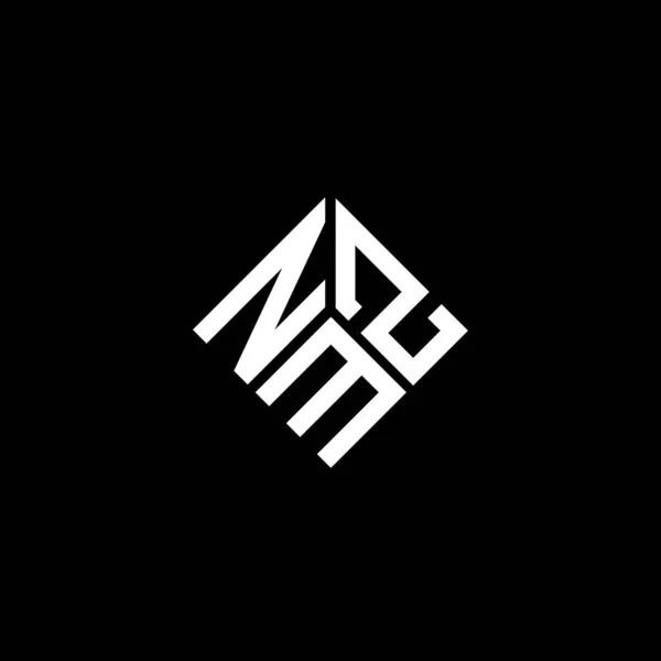 Nmz Brev Logotyp Design Svart Bakgrund Nmz Kreativa Initialer Brev — Stock vektor