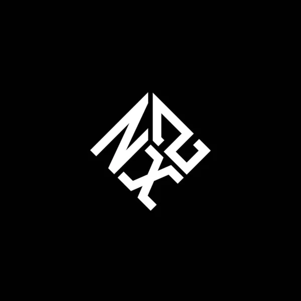 Logo Della Lettera Nxz Sfondo Nero Nxz Creativo Iniziali Lettera — Vettoriale Stock