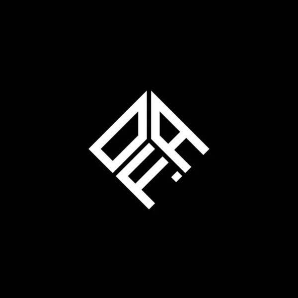 Siyah Arka Planda Ofa Harf Logosu Tasarımı Ofa Yaratıcı Harflerin — Stok Vektör