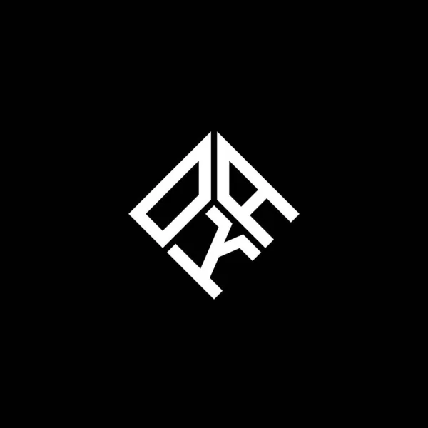 Siyah Arka Planda Oka Harf Logosu Tasarımı Yaratıcı Harflerin Baş — Stok Vektör
