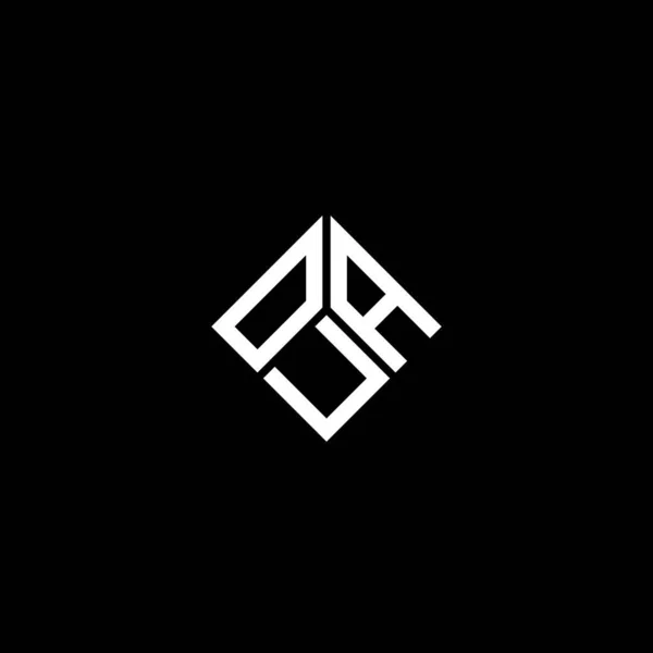 Σχεδιασμός Λογότυπου Oua Μαύρο Φόντο Oua Δημιουργικό Πρωτότυπο Γράμμα Λογότυπο — Διανυσματικό Αρχείο