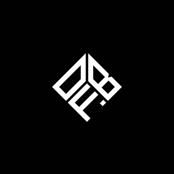 Siyah Arka Planda Ofb Harfi Logo Tasarımı Ofb Yaratıcı Harflerin — Stok Vektör
