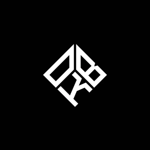Design Logotipo Letra Okb Fundo Preto Okb Iniciais Criativas Conceito — Vetor de Stock