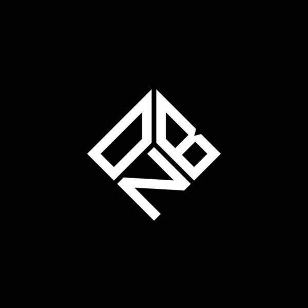 Onb Brief Logo Design Auf Schwarzem Hintergrund Onb Kreative Initialen — Stockvektor