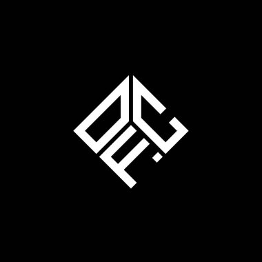 Siyah arka planda OFC harf logosu tasarımı. OFC yaratıcı harflerin baş harfleri logo kavramı. OFC harf tasarımı.