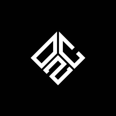 Siyah arka planda OZC harf logosu tasarımı. OZC yaratıcı harflerin baş harfleri logo kavramı. OZC harf tasarımı.