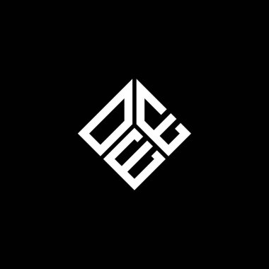 Siyah arka planda OEE harf logosu tasarımı. OE yaratıcı harflerin baş harfleri logo konsepti. OEE harf tasarımı.