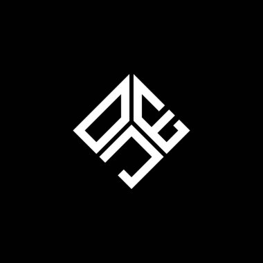 Siyah arka planda OJE harf logosu tasarımı. OJE yaratıcı harf logosu konsepti. OJE harf tasarımı.