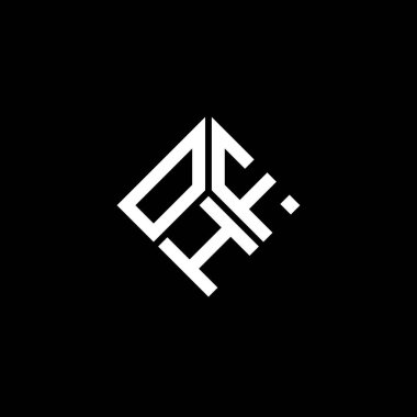 Siyah arka planda YF harf logosu tasarımı. YF yaratıcı harflerin baş harfleri logo konsepti. OHF harf tasarımı.