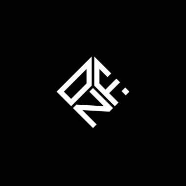 Siyah arkaplanda ONF harf logosu tasarımı. ONF yaratıcı harflerin baş harfleri logo kavramı. ONF harf tasarımı.