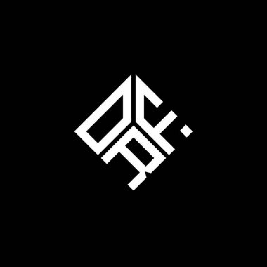 Siyah arkaplanda ORF harf logosu tasarımı. ORF yaratıcı harflerin baş harfleri logo kavramı. ORF harf tasarımı.