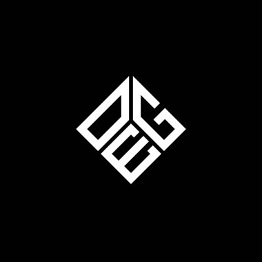 Siyah arka planda OEG harf logosu tasarımı. OEG yaratıcı harflerin baş harfleri logo kavramı. OEG harf tasarımı.