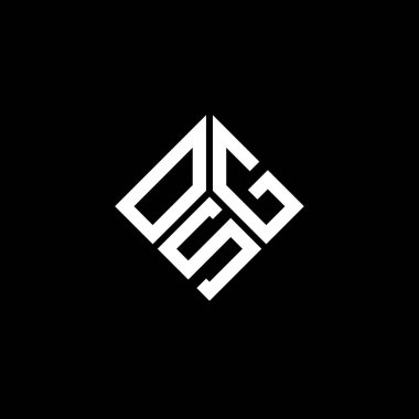 Siyah arka planda OSG harf logosu tasarımı. OSG yaratıcı harflerin baş harfleri logo kavramı. OSG harf tasarımı.