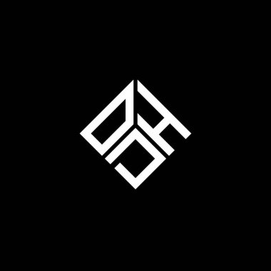 Siyah arka planda ODH harf logosu tasarımı. ODH yaratıcı harflerin baş harfleri logo kavramı. ODH harf tasarımı.