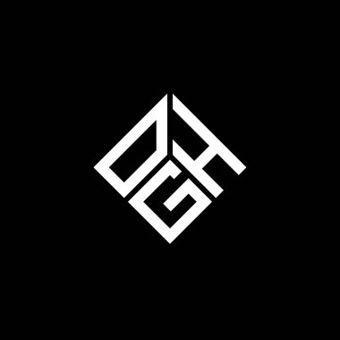Siyah arka planda OGH harf logosu tasarımı. Yaratıcı harflerin baş harfleri logo konsepti. OGH harf tasarımı.