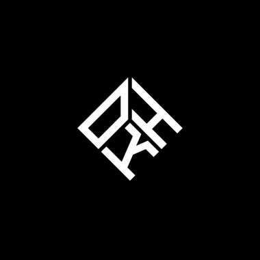 Siyah arka planda OKH harf logosu tasarımı. Tamam, yaratıcı harflerin baş harfleri logo konsepti. Tamam. Harf tasarımı.