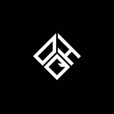 Siyah arka planda OQH harf logosu tasarımı. OQH yaratıcı harflerin baş harfleri logo kavramı. OQH harf tasarımı.