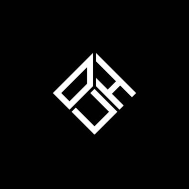 Siyah arka planda OUH harf logosu tasarımı. Yaratıcı harflerin baş harfleri logo konsepti. OUH harf tasarımı.