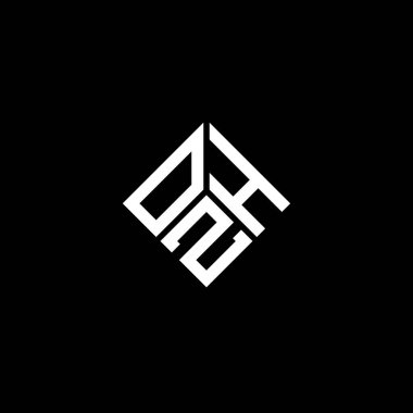 Siyah arka planda OZH harf logosu tasarımı. OZH yaratıcı harflerin baş harfleri logo kavramı. OZH harf tasarımı.